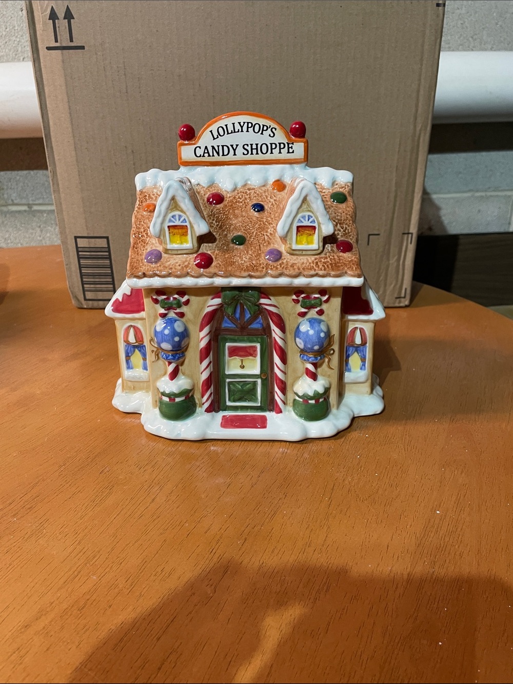 Ceramic Holiday Cookie or Candy Jar House